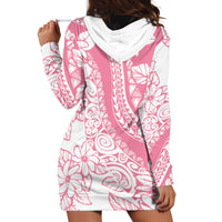 Polynesian Tiare Flower Pink Pastel Vibes Hoodie Dress