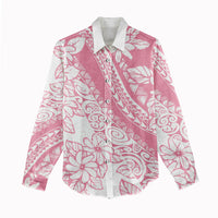 Polynesian Tiare Flower Pink Pastel Vibes Women Casual Shirt