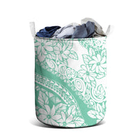 Polynesian Tiare Flower Cyan Pastel Vibes Laundry Basket LT14 - Polynesian Pride