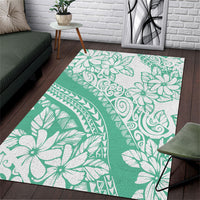 Polynesian Tiare Flower Cyan Pastel Vibes Area Rug LT14 Cyan - Polynesian Pride
