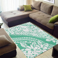 Polynesian Tiare Flower Cyan Pastel Vibes Area Rug LT14 - Polynesian Pride