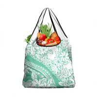 Polynesian Tiare Flower Cyan Pastel Vibes Grocery Bag