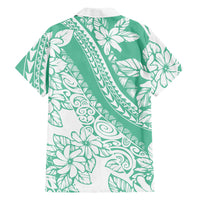 Polynesian Tiare Flower Cyan Pastel Vibes Hawaiian Shirt