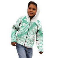 Polynesian Tiare Flower Cyan Pastel Vibes Kid Hoodie
