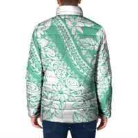 Polynesian Tiare Flower Cyan Pastel Vibes Padded Jacket LT14 - Polynesian Pride