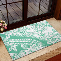 Polynesian Tiare Flower Cyan Pastel Vibes Rubber Doormat LT14 - Polynesian Pride
