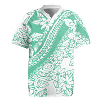 Polynesian Tiare Flower Cyan Pastel Vibes Rugby Jersey LT14 Cyan - Polynesian Pride
