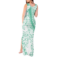 Polynesian Tiare Flower Cyan Pastel Vibes Tank Maxi Dress LT14 - Polynesian Pride