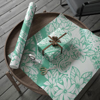 Polynesian Tiare Flower Cyan Pastel Wrapping Paper LT14 - Polynesian Pride