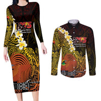 Papua New Guinea 1975 Couples Matching Long Sleeve Bodycon Dress and Long Sleeve Button Shirt Create Our History Inspire Our Future - Polynesian Pride