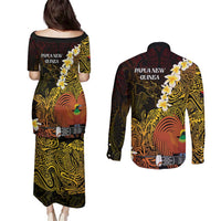 Papua New Guinea 1975 Couples Matching Puletasi and Long Sleeve Button Shirt Create Our History Inspire Our Future - Polynesian Pride