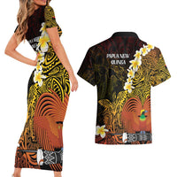 Papua New Guinea 1975 Couples Matching Short Sleeve Bodycon Dress and Hawaiian Shirt Create Our History Inspire Our Future - Polynesian Pride