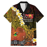 Papua New Guinea 1975 Family Matching Mermaid Dress and Hawaiian Shirt Create Our History Inspire Our Future LT14 Dad's Shirt - Short Sleeve Black - Polynesian Pride