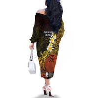 Papua New Guinea 1975 Family Matching Off The Shoulder Long Sleeve Dress and Hawaiian Shirt Create Our History Inspire Our Future - Polynesian Pride