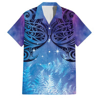 New Zealand Matariki Family Matching Short Sleeve Bodycon Dress and Hawaiian Shirt Aotearoa Maori New Year Galaxy Maori Silver Fern