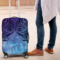 New Zealand Matariki Luggage Cover Aotearoa Maori New Year Galaxy Maori Silver Fern LT14 Blue - Polynesian Pride