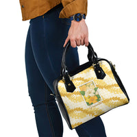 Aloha Hawaii Puakenikeni Shoulder Handbag Hawaiian Lei Palaka Motifs Stylized Stamp LT14 - Polynesian Pride