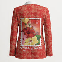 Aloha Hawaii Pua Aloalo Blazer Hawaiian Hibiscus Flowers Stylized Stamp LT14 - Polynesian Pride