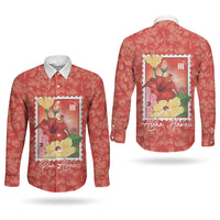 Aloha Hawaii Pua Aloalo Couples Matching Tank Maxi Dress and Long Sleeve Button Shirt Hawaiian Hibiscus Flowers Stylized Stamp LT14 - Polynesian Pride