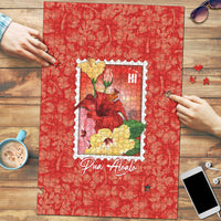 Aloha Hawaii Pua Aloalo Puzzle Hawaiian Hibiscus Flowers Stylized Stamp LT14 Red - Polynesian Pride