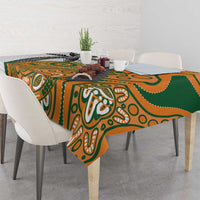 Custom Fiji And Australia Rugby Tablecloth Fijian Palm Tree Mix Aussie Kangaroo