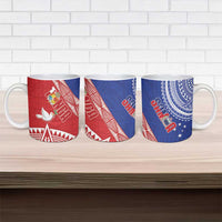 Tonga and Samoa Rugby Ceramic Mug Ikale Tahi Manu Samoa Together - Polynesian Pride