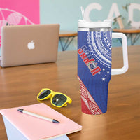 Tonga and Samoa Rugby Tumbler With Handle Ikale Tahi Manu Samoa Together - Polynesian Pride