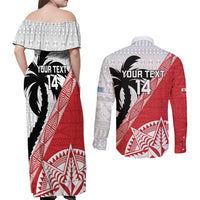 Fiji and Tonga Rugby Custom Couples Matching Off Shoulder Maxi Dress and Long Sleeve Button Shirt Flying Fijians Ikale Tahi Together Pacific - Polynesian Pride