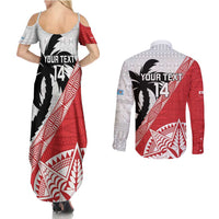 Fiji and Tonga Rugby Custom Couples Matching Summer Maxi Dress and Long Sleeve Button Shirt Flying Fijians Ikale Tahi Together Pacific - Polynesian Pride