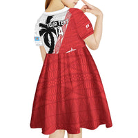 Fiji and Tonga Rugby Custom Kid Short Sleeve Dress Flying Fijians Ikale Tahi Together Pacific - Polynesian Pride