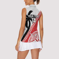 Fiji and Tonga Rugby Custom Women Sleeveless Polo Shirt Flying Fijians Ikale Tahi Together Pacific LT14 - Polynesian Pride
