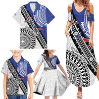Fiji an Samoa Rugby Custom Family Matching Summer Maxi Dress and Hawaiian Shirt Flying Fijians Manu Samoa Together Pacific LT14 - Polynesian Pride