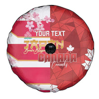 Canada and Japan Rugby Custom Spare Tire Cover Canucks Brave Blossoms Together Pacific LT14 - Polynesian Pride