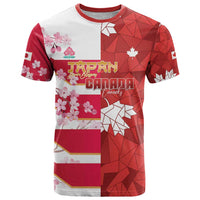 Canada and Japan Rugby Custom T Shirt Canucks Brave Blossoms Together Pacific - Polynesian Pride