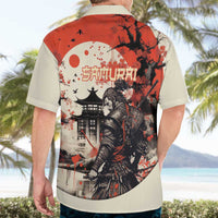 Samurai Warrior Japan Hawaiian Shirt Red-blossomed Tree Classic Japanese Stylized - Polynesian Pride