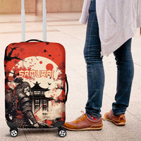 Samurai Warrior Japan Luggage Cover Red-blossomed Tree Classic Japanese Stylized - Polynesian Pride