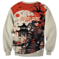 Samurai Warrior Japan Sweatshirt Red-blossomed Tree Classic Japanese Stylized - Polynesian Pride