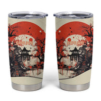 Samurai Warrior Japan Tumbler Cup Red-blossomed Tree Classic Japanese Stylized - Polynesian Pride