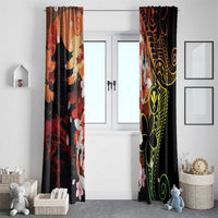 Hawaiian and Japanese Window Curtain Koi Fish With Kanaka Polynesian Tattoo - Polynesian Pride