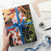 Hawaiian and Japanese Wrapping Paper Kanaka With Koi Fish Polynesian Tattoo - Polynesian Pride