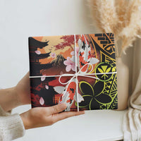 Hawaiian and Japanese Wrapping Paper Kanaka With Koi Fish Polynesian Tattoo - Polynesian Pride