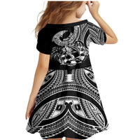 Personalised Polynesia Family Matching Mermaid Dress and Hawaiian Shirt Fish Hook Tattoo Go Fishing Polynesian Pattern Black LT14 - Polynesian Pride