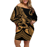 polynesia-off-shoulder-short-dress-fish-hook-tattoo-go-fishing-polynesian-pattern-gold