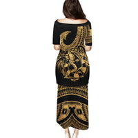 Polynesia Puletasi Fish Hook Tattoo Go Fishing Polynesian Pattern Gold LT14 - Polynesian Pride