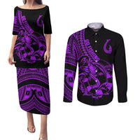 polynesia-couples-matching-puletasi-dress-and-long-sleeve-button-shirts-fish-hook-tattoo-go-fishing-polynesian-pattern-purple