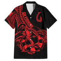 Polynesia Hawaiian Shirt Fish Hook Tattoo Go Fishing Polynesian Pattern Red LT14 Red - Polynesian Pride