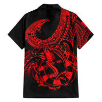 Polynesia Hawaiian Shirt Fish Hook Tattoo Go Fishing Polynesian Pattern Red LT14 - Polynesian Pride