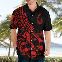 Polynesia Hawaiian Shirt Fish Hook Tattoo Go Fishing Polynesian Pattern Red LT14 - Polynesian Pride