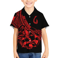 Polynesia Hawaiian Shirt Fish Hook Tattoo Go Fishing Polynesian Pattern Red LT14 - Polynesian Pride