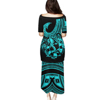 Polynesia Puletasi Fish Hook Tattoo Go Fishing Polynesian Pattern Turquosie LT14 - Polynesian Pride